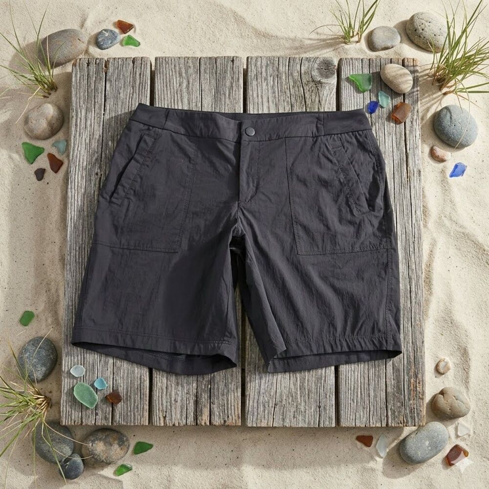 Active Life Women's L Gray Ripstop Shorts 4 Pocket Stretch Athleisure